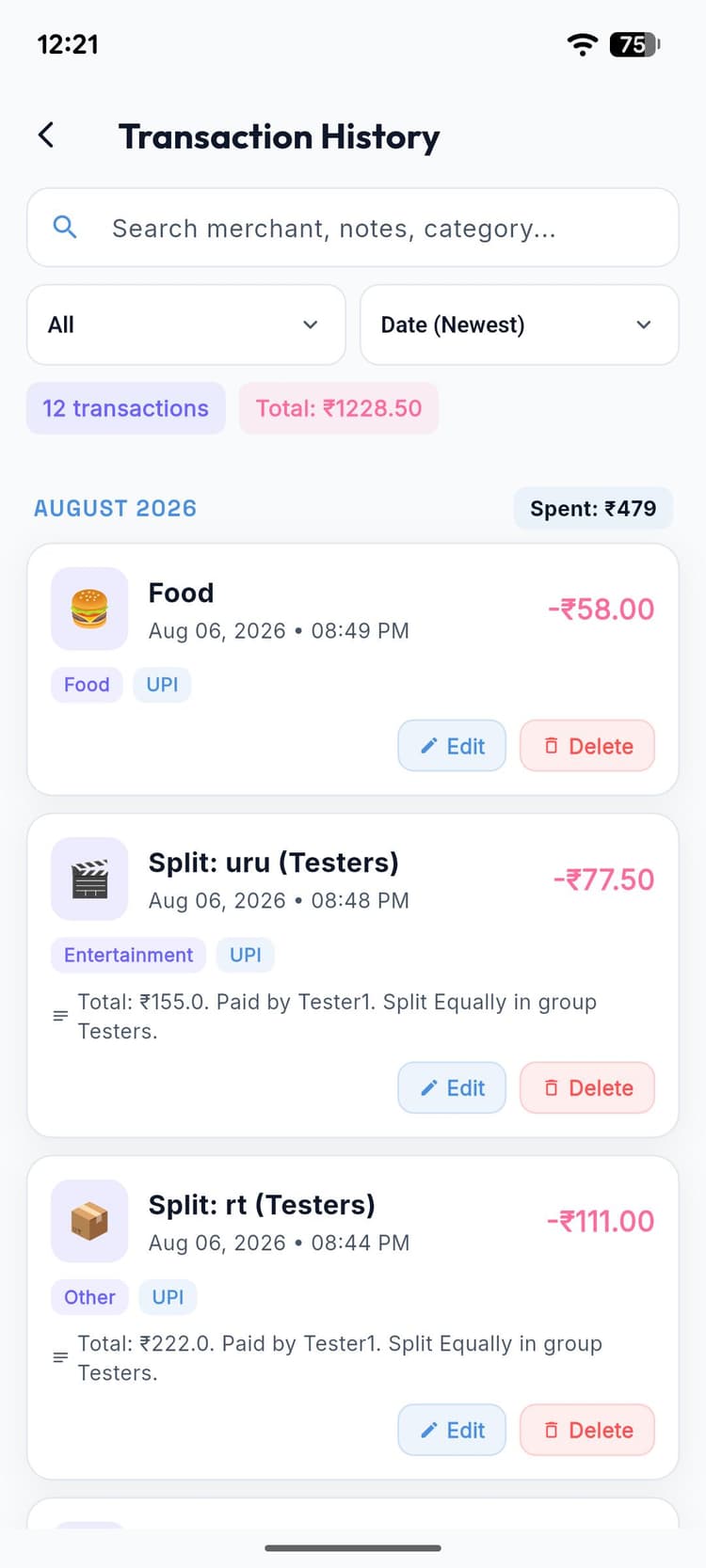 Transaction Ledger
